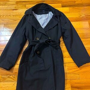 J.Crew Trench Coat w/Striped Blue Lining Womens Size 14